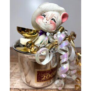 Vintage 2000 Annalee Millennium Mouse Champagne Bucket Figurine 820699 Tags